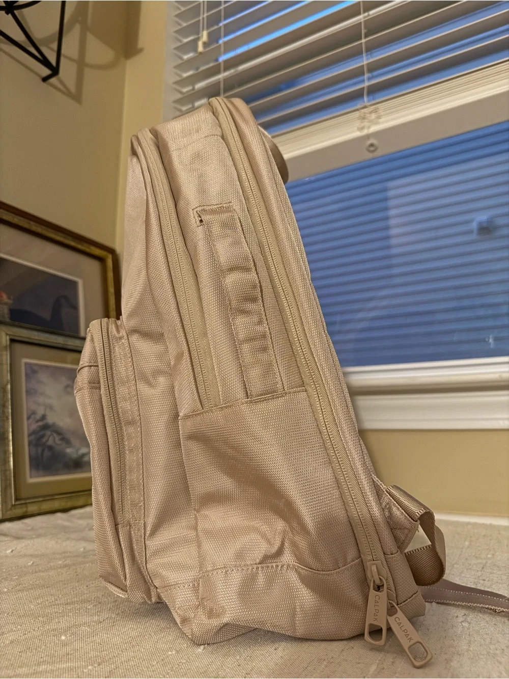 CALPAK Glenroe Nude Blush Laptop Travel Backpack